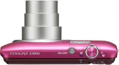 Компактный фотоаппарат Nikon Coolpix S3500 Pink Patterned - вид сверху