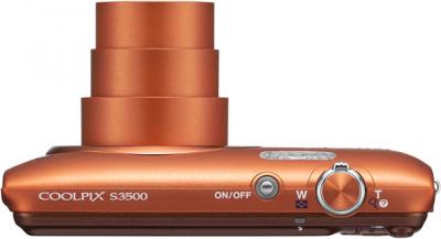 Компактный фотоаппарат Nikon Coolpix S3500 Orange - общий вид