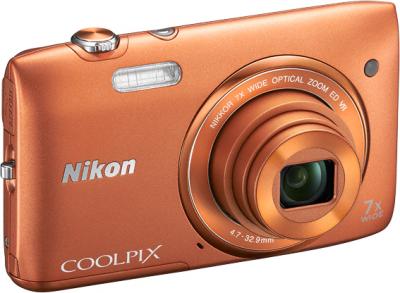 Компактный фотоаппарат Nikon Coolpix S3500 Orange - общий вид