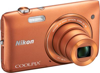 Компактный фотоаппарат Nikon Coolpix S3500 Orange - общий вид