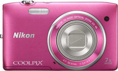 Компактный фотоаппарат Nikon Coolpix S3500 Pink - вид спереди