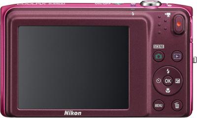 Компактный фотоаппарат Nikon Coolpix S3500 Pink - вид сзади