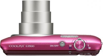 Компактный фотоаппарат Nikon Coolpix S3500 Pink - вид сверху