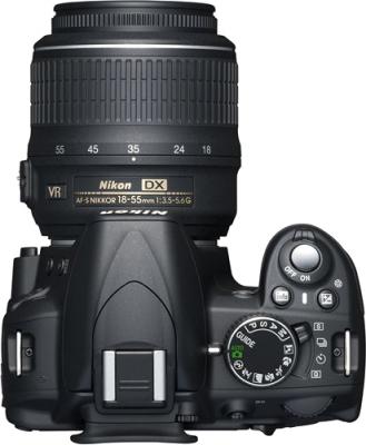 Зеркальный фотоаппарат Nikon D3100 Kit 18-55mm VR + 55-300mm VR - вид сверху