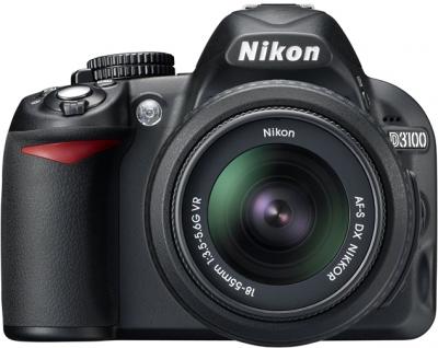 Зеркальный фотоаппарат Nikon D3100 Kit 18-55mm VR + 55-300mm VR - вид спереди