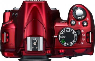 Зеркальный фотоаппарат Nikon D3100 Kit 18-55mm VR Red - вид сверху