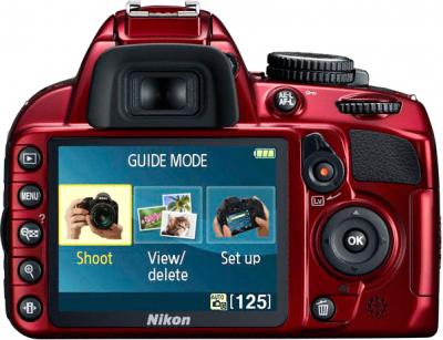 Зеркальный фотоаппарат Nikon D3100 Kit 18-55mm VR Red - вид сзади