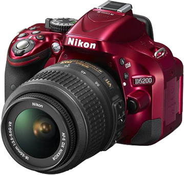 Зеркальный фотоаппарат Nikon D5200 Kit 18-55mm VR Red - общий вид