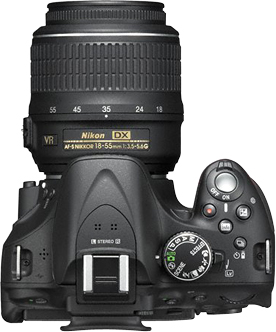 Зеркальный фотоаппарат Nikon D5200 Kit (18-55mm VR, черный) - вид сверху