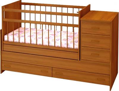 Детская кровать-трансформер Бэби Бум Варвара (орех) - общий вид