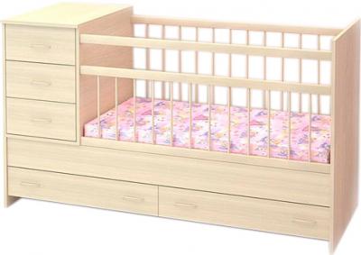 Детская кровать-трансформер Бэби Бум Маруся (Беленый Дуб) - общий вид