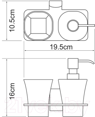 Дозатор для жидкого мыла Wasserkraft Exter K-5289