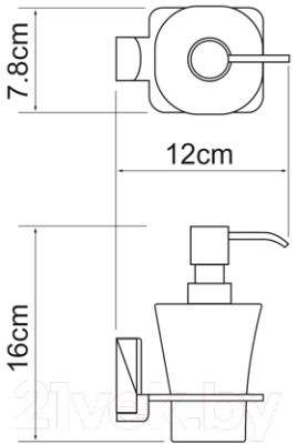 Дозатор для жидкого мыла Wasserkraft Exter K-5299