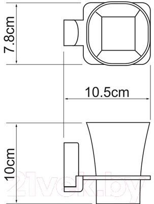 Стакан для зубной щетки и пасты Wasserkraft Exter K-5228