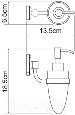 Дозатор жидкого мыла Wasserkraft Oder K-3099