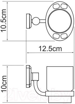 Стакан для зубной щетки и пасты Wasserkraft Oder K-3028