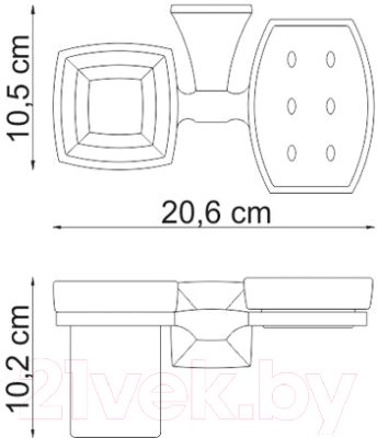 Стакан для зубной щетки и пасты Wasserkraft Wern K-2526