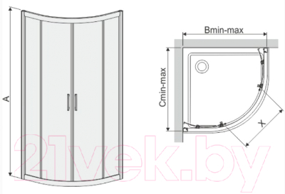 Душевой уголок Sanplast KP4/TX5b-90-S sbGY