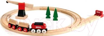 Железная дорога игрушечная Brio Деревянная железная дорога с краном 33010