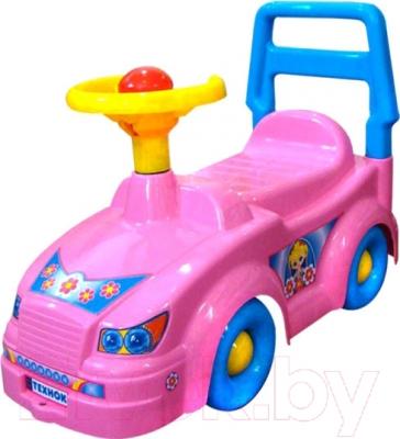 Каталка детская ТехноК Автомобиль для прогулок 2483 (розовый)