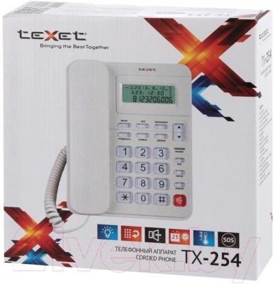 Проводной телефон Texet TX-254 (светло-серый)