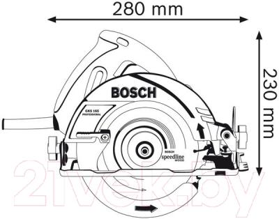 Профессиональная дисковая пила Bosch GKS 165 Professional (0.601.676.100)