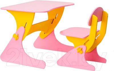 Комплект мебели с детским столом Столики Детям Буслик Б-ЖР (розовый/желтый)