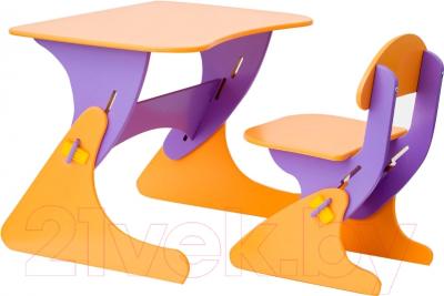 Комплект мебели с детским столом Столики Детям Буслик Б-ФО (фиолетовый/оранжевый)