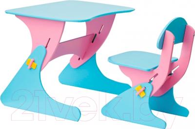 Комплект мебели с детским столом Столики Детям Буслик Б-РГ (розовый/голубой)