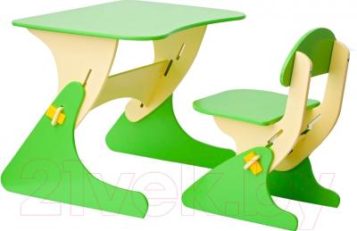 Комплект мебели с детским столом Столики Детям Буслик / Б-БС (бежевый/салатовый)