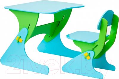 Комплект мебели с детским столом Столики Детям Буслик Б-СГ (салатовый/голубой)