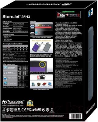 Внешний жесткий диск Transcend StoreJet 25H3P 2TB (TS2TSJ25H3P)