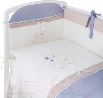 Комплект постельный для малышей Perina Котята / КТ4-01.4 (4 предмета, лазурь)