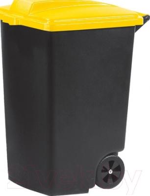 Контейнер для мусора Curver Refuse Bin 05183-857-65 / 215534 (100 л, черный/желтый)