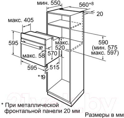 Электрический духовой шкаф Bosch HBA22R251E