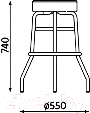 Табурет барный Nowy Styl Retro Chrome (V-27) - размеры