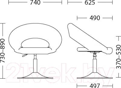 Стул Nowy Styl Rose XL Chrome (V-18) - размеры