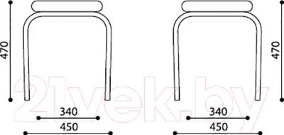 Табурет Nowy Styl Chico Chrome (V-15) - размеры