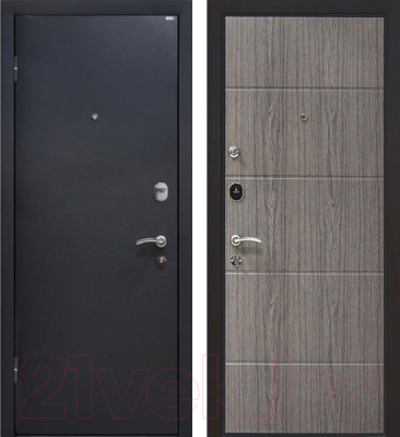 Входная дверь МеталЮр М24 Черный бархат/грей (86x205, левая)
