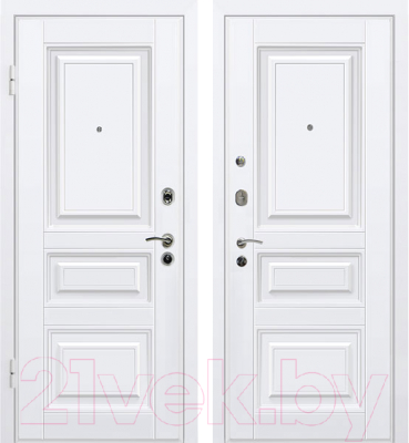 Входная дверь МеталЮр М11 Белый/белый (96x205, левая)