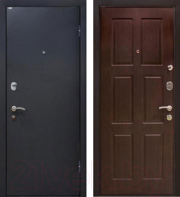Входная дверь МеталЮр М21 Черный бархат/венге (96x205, правая)