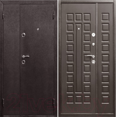 Входная дверь Йошкар Венге двухстворчатая (120x205, правая)