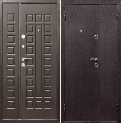 Входная дверь Йошкар Венге двухстворчатая (120x205, левая)