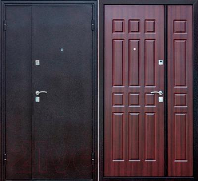 Входная дверь Йошкар Венге двухстворчатая (96x206, правая)