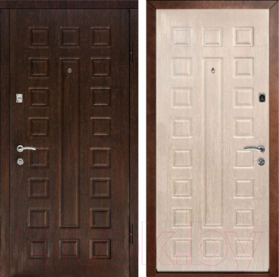 Входная дверь Дверной Континент Люкс белый дуб (96x205, правая)