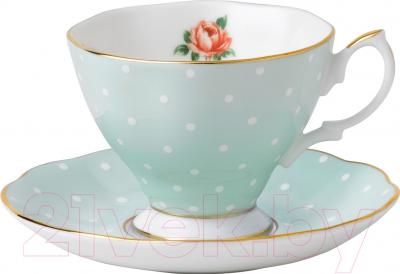 Чашка с блюдцем Royal Albert Polka Rose Vintage (для чая)