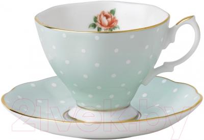 Чашка с блюдцем Royal Albert Polka Rose Vintage (для кофе)
