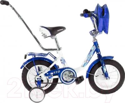 Детский велосипед с ручкой STELS Pilot 110 2016 (12, синий/белый)