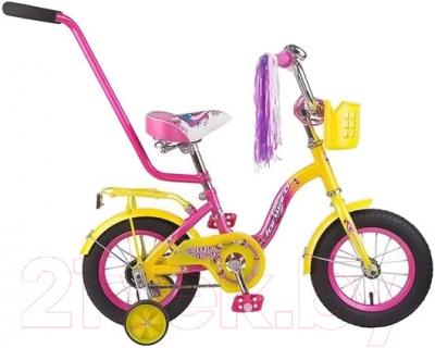 Детский велосипед с ручкой Forward Racing 12 Girl (желтый/розовый)