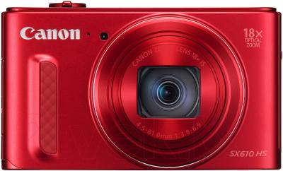 Компактный фотоаппарат Canon Powershot SX610 HS (красный)